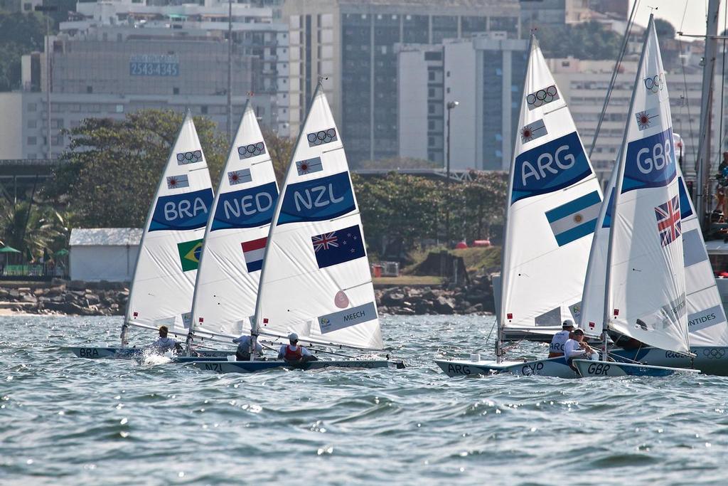 Sam Meech (NZL) has a good position coming out of the start of the Medal race - Laser class - 2016 Olympic Sailing Regatta © Richard Gladwell www.photosport.co.nz